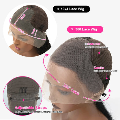 Peluca frontal de encaje completo 360 pre-arrancada 30 pulgadas hueso brasileño recta 13x4 HD pelucas de cabello humano frontal de encaje transparente